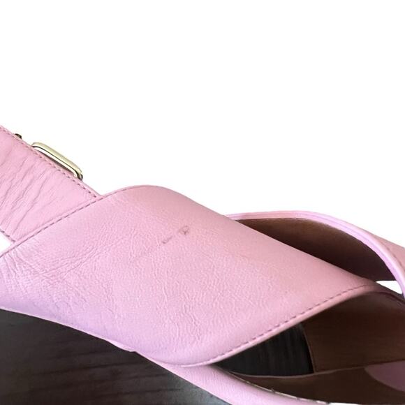 Marni Women’s Pink Leather Open Toe Platform Wedge Sandals Heels Size 40 - Picture 13 of 15